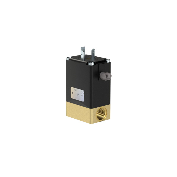 Riegler 2/2-Wege-Magnetventil, stromlos geschlossen, Messing, G 1/4, DN 3, PN 0-10, FPM, direktgesteuert 230V AC, 125563