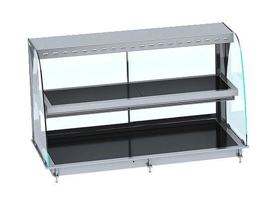 CombiSteel Einbauwärmevitrine Keramik Rund - Schwarz 4/1, Breite (mm): 1440, 7495.0395