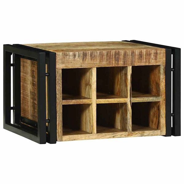 vidaXL Weinregal Braun und Schwarz 46 x 35 x 27,5 cm Massivholz Mango, 4016757