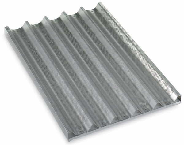 ZANUSSI EN-Backblech für Baguettes, gelocht, aus silikonbeschichtetem Aluminium, B x T x H in mm: 600 x 400 x 38, 406922189