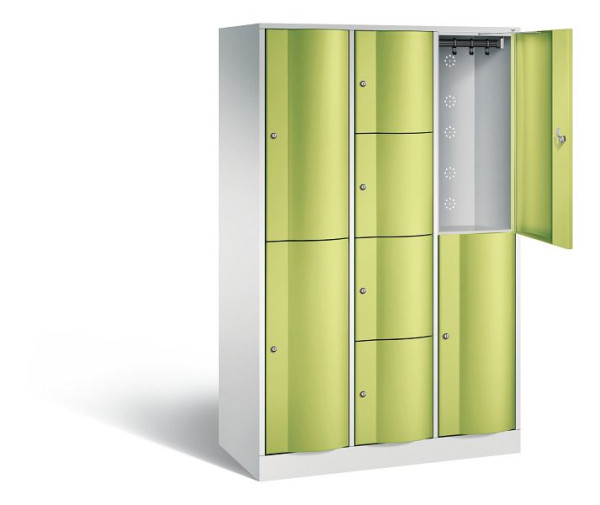 C+P Kombi-Schließfachschrank Resisto, H1950xB1148xT540mm, Farbe: Lichtgrau / Viridingrün, 8070-3722 S10020