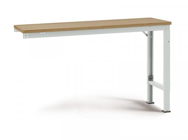 Manuflex Arbeits-Anbautisch UNIVERSAL Spezial mit Multiplexplatte, BxTxH = 2000 x 1200 x 722-1022 mm, Lichtgrau, AU8135.7035