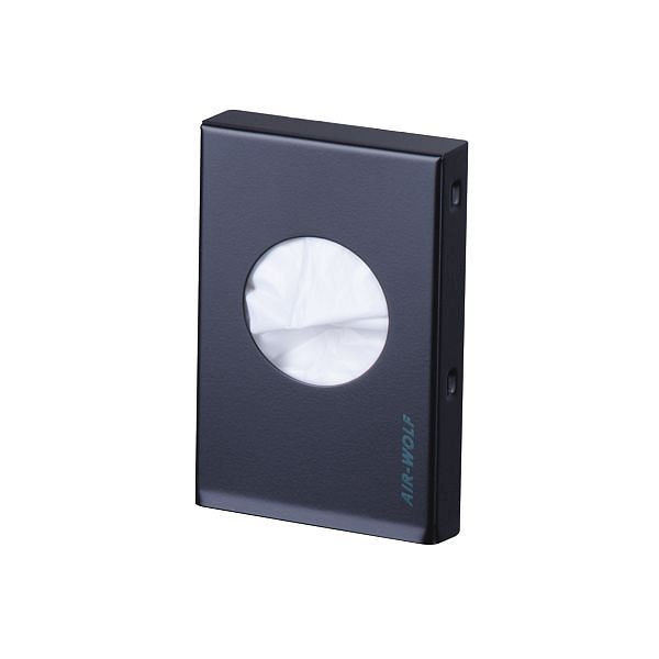 Air Wolf Hygienebeutelspender, Serie Omega, H x B x T: 145 x 93 x 24 mm, Edelstahl mattschwarz beschichtet, 29-555