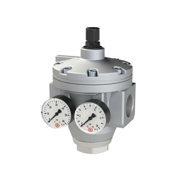 Riegler Großdruckregler mit 2 Manometern, G 2, Regelbereich 0,5 - 6 bar, 146276