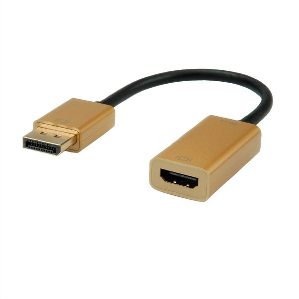 ROLINE GOLD 4K DisplayPort-HDMI Adapter, Aktiv, Version 1.2, DP ST - HDMI BU, Retail Blister, 12.88.3170
