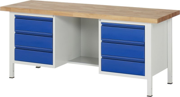RAU Werkbank 8554I2, B2000xT700xH840mm, 6xSchublade-TA, 03-8554I2-207R4S.11
