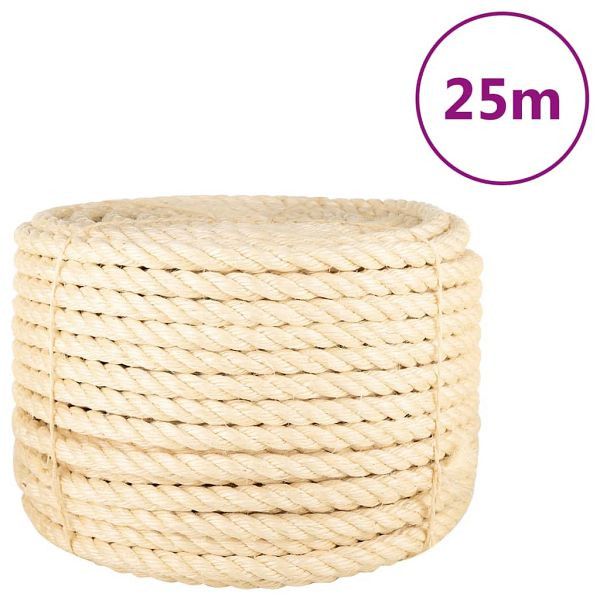 vidaXL Seil 100% Sisal 20 mm 25 m, hohe Reißfestigkeit, 155037