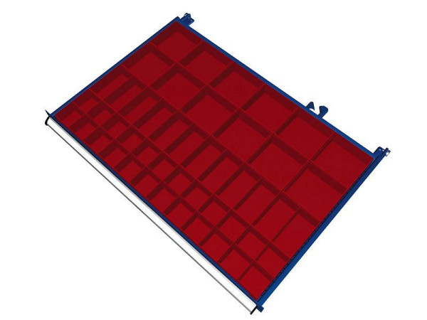 KLW Einteilungsmaterialsatz für Schubladen ab Fachhöhe 100 mm (Boxenhöhe 71 mm) in SJB - Schrank, Schrankgröße 1031 x 750 mm B x T, B07, SJB-B07-071