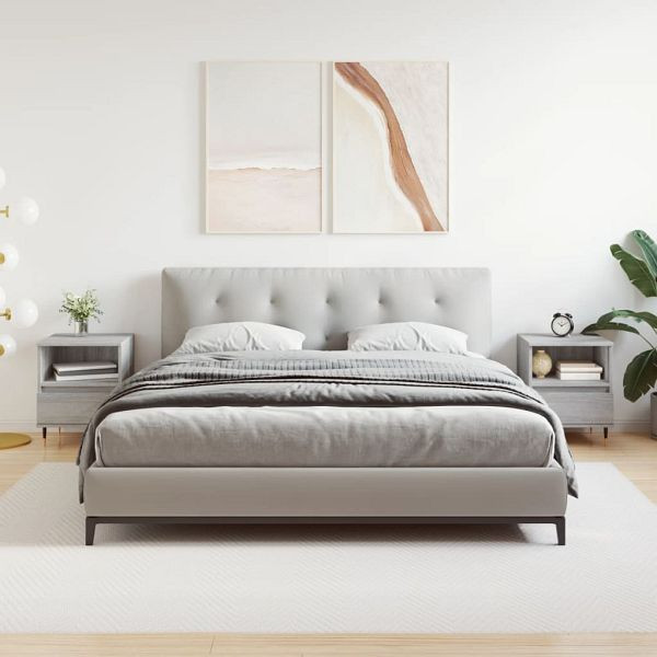 vidaXL Nachttische 2 Stück Grau Sonoma 40x35x50 cm Holzwerkstoff, 830617