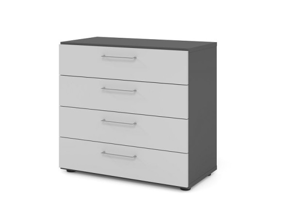 Hammerbacher Regal 2OH, 4 Schübe 928S4 BS, Korpus: Graphit / Front: Grau, V928S4/G/5/BS