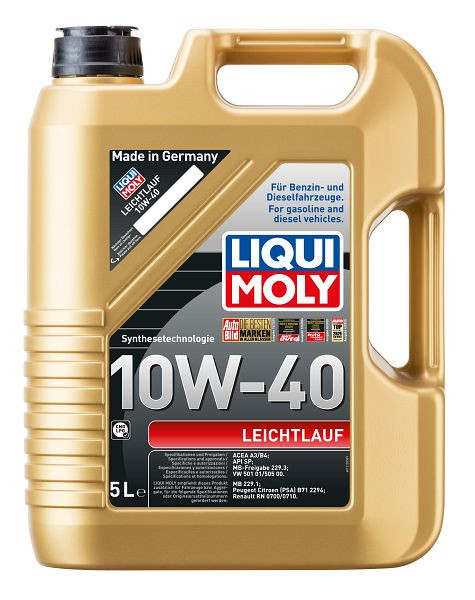 LIQUI MOLY Motoröl Leichtlauf 10W-40, Kanister Kunststoff, VE: 5 Liter, 1310