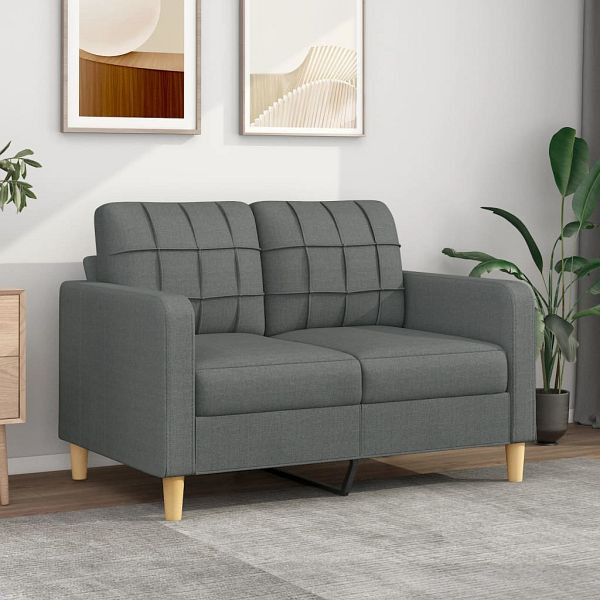 vidaXL 2-Sitzer-Sofa Dunkelgrau 120 cm Stoff, Füllung: Schaumstoff, 359084