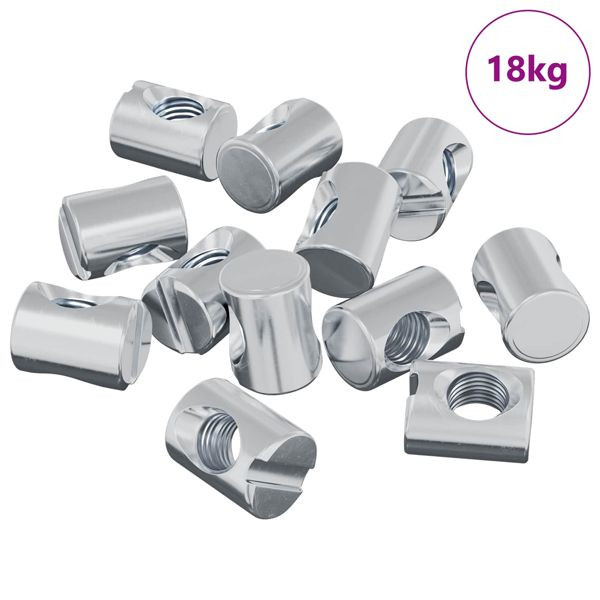 vidaXL Zylindermuttern 3462-teilig Silber M6 x 13 mm Metall, 864426