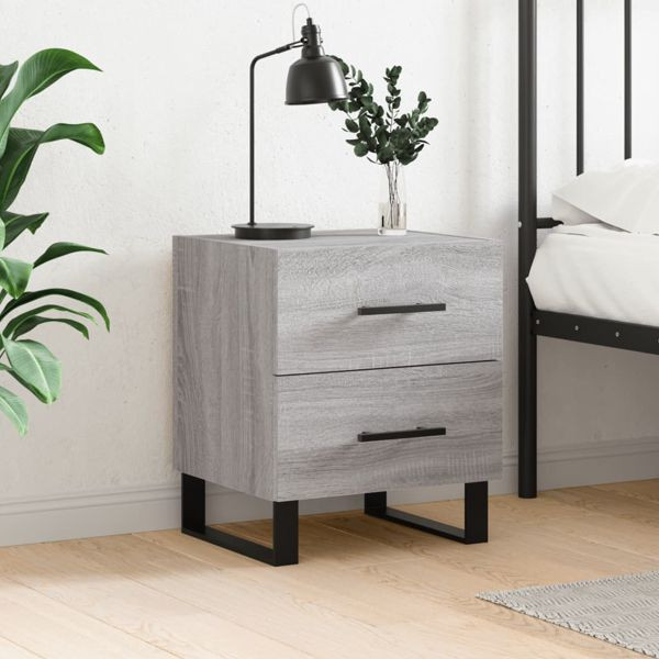 vidaXL Nachttisch Grau Sonoma 40x35x47,5 cm Holzwerkstoff, 827368