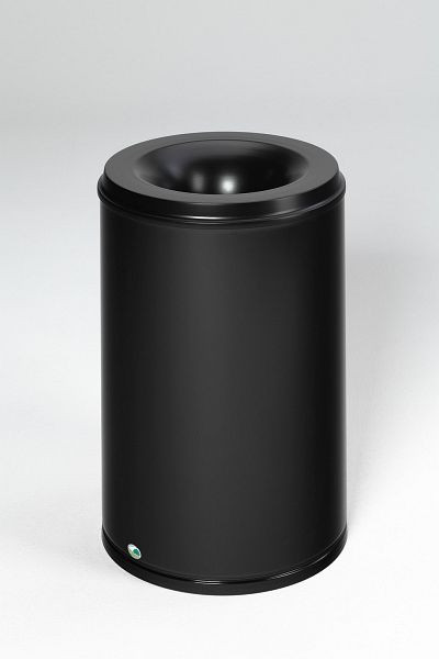 VAR Papierkorb feuersicher, 110 L, Löschkopf schwarz, schwarz, 3182