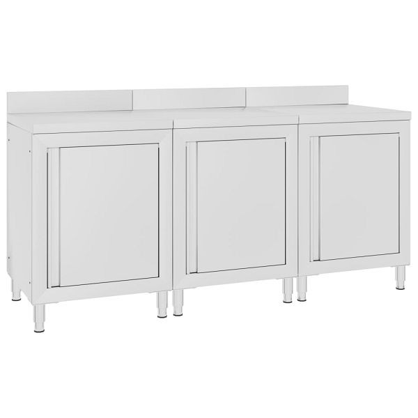 vidaXL Arbeitsschrank 180x60x96 cm Edelstahl, Top-Qualität, 3058268