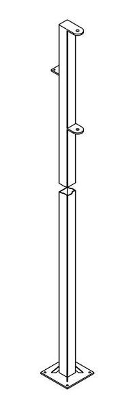 SINOtec TransTac Universalsäule, 80x80x4 mm, für leichte Schwenkarme bis 3200 mm, Ausladung 80 x 80 x 4 mm, H: 4500 mm, 10001501