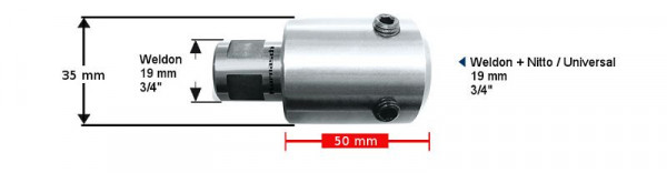 Karnasch Verlängerung 50mm Weldon 19mm / 3/4', VE: 2 Stück, 201387