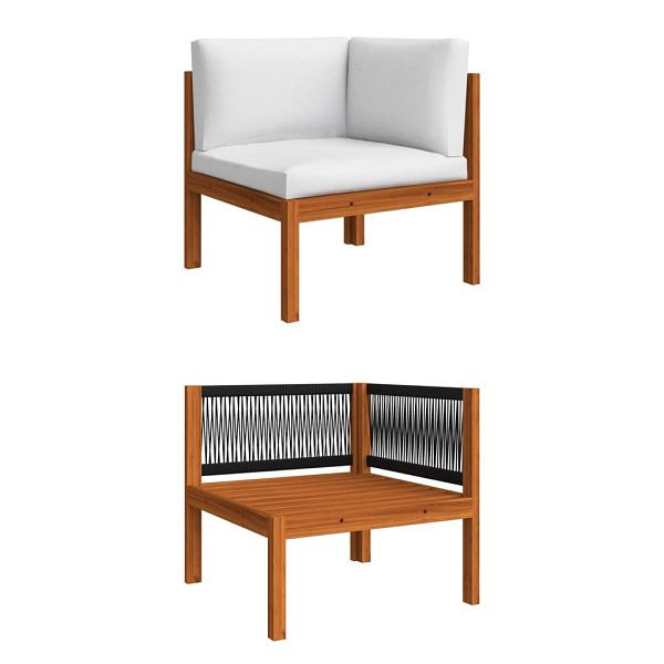 vidaXL Garten-Ecksofa mit Auflagen Massivholz Akazie, 312428