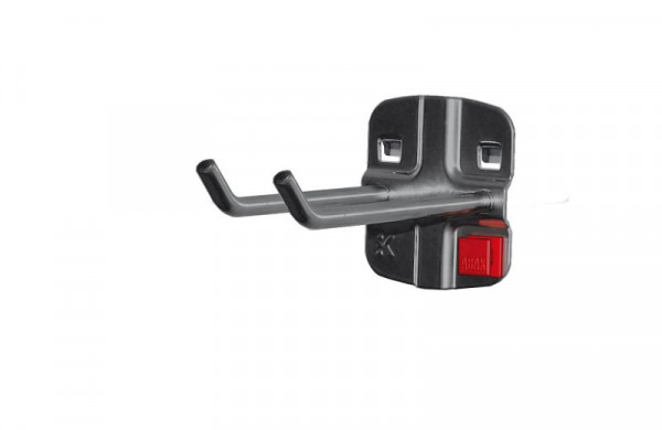 Kappes RasterPlan/ABAX Doppelter Werkzeughalter, L 75 mm, mit schrägem Hakenende, Ø 6 mm anthrazitgrau, 3340.00.8608