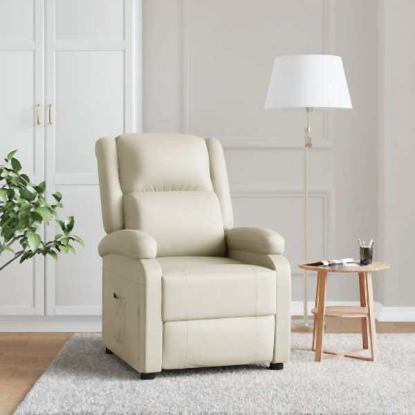 vidaXL Relaxsessel Weiß Kunstleder, Füllung: Schaumstoff, 340170