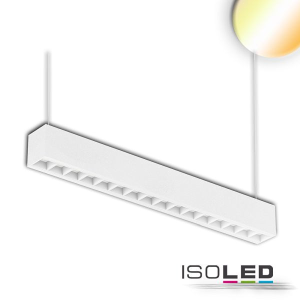 ISOLED LED Aufbau/Hängeleuchte Linear Raster 20W, anreihbar, weiß, ColorSwitch 3000/3500/4000K, 114060