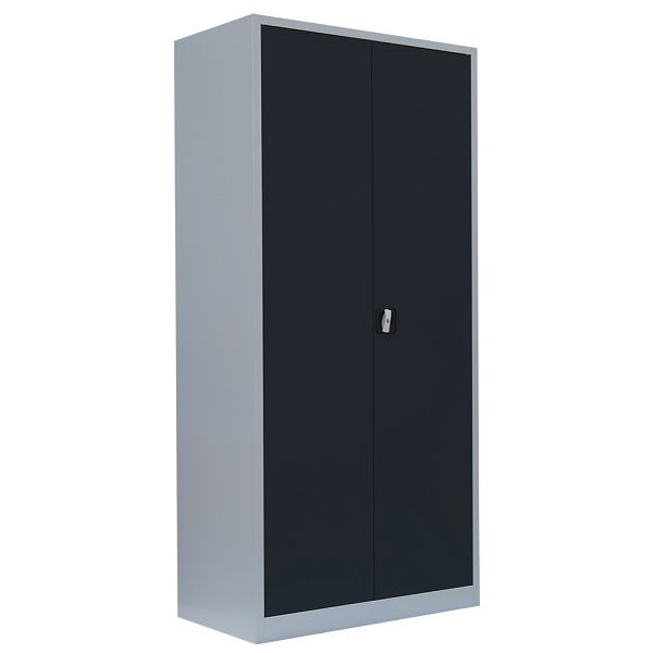 Lüllmann Stahl-Kleider-Wäsche- / Kleider-Aktenschrank, 1950 x 920 x 420 mm, Lichtgrau/Anthrazit, 545548