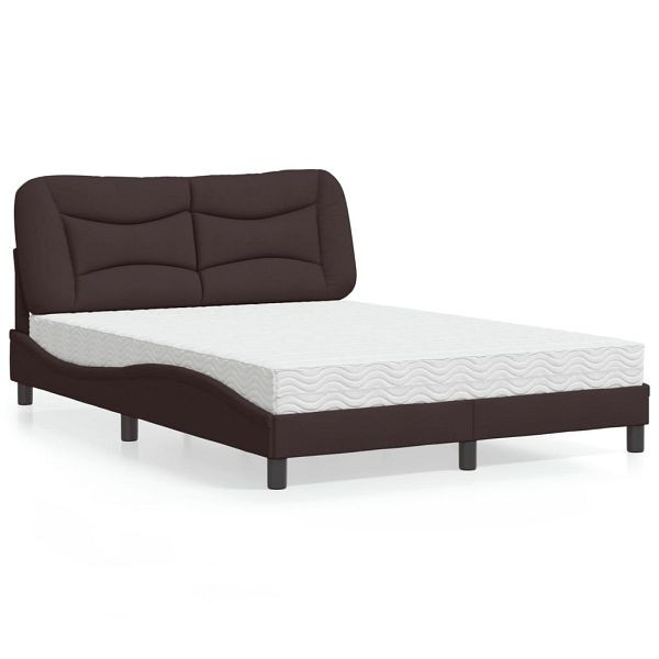 vidaXL Bett mit Matratze Dunkelbraun 140x200 cm Stoff, 3208537