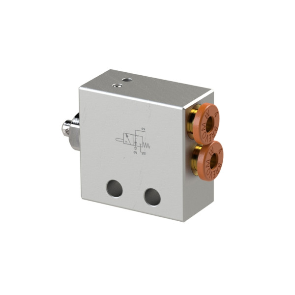 Metal Work 3/2-Wege-Miniaturventil, mechanisch, Stößel, stromlos geschlossen, 4 mm hinten, 129902