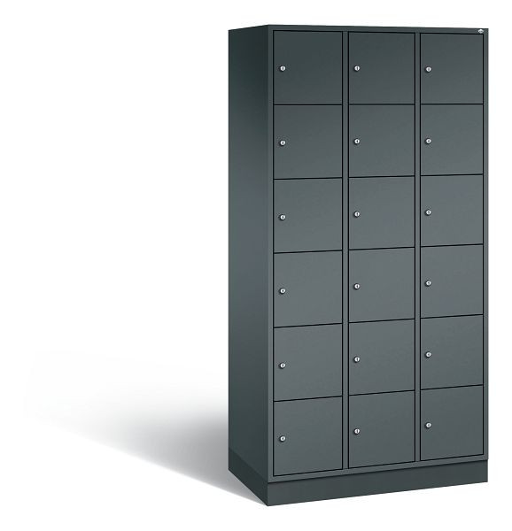 C+P Schließfachschrank Intro, 18 Fächer, H1950xB920xT490 mm, Anthrazit, 8670-301 S10155