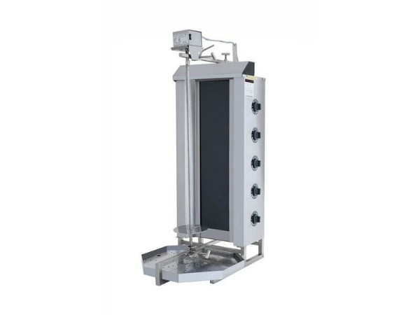 SGS Gastro Elektro Gyrosgrill, Dönergrill mit Motor oben, 5 Brenner, max. 80 kg, inkl. Flügeltüren, DS43