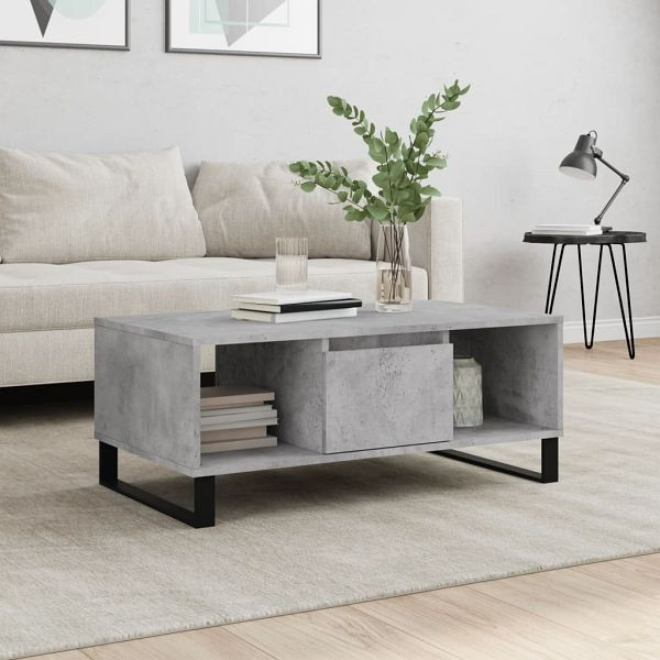 vidaXL Couchtisch Betongrau 90x50x36,5 cm Holzwerkstoff, 830600