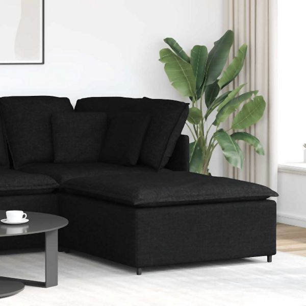 vidaXL Modulares Sofa Fußhocker-Modul Schwarz 100x100x48 cm, 4104479