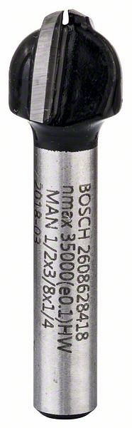 Bosch Hohlkehlfräser, 1/4", R1 6,3 mm, D 12,7 mm, L 9,2 mm, G 40 mm, 2608628418