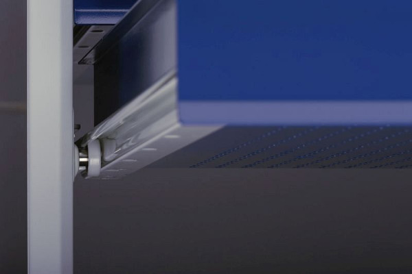 KLW Schublade 50 mm Fronthöhe - EA mit Schlitzleistenrahmen, mit Lochboden und Führungsschienen, Einfachauszug, SJB, SJB-050E-SLG