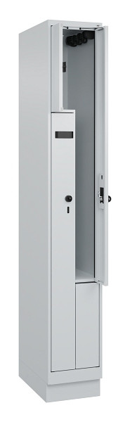 C+P Z-Spind Evolo PLUS, Sockel, 2 Fächer, 1950x300x500mm, 7035/7035, Drehriegel, 049023-102 S10012