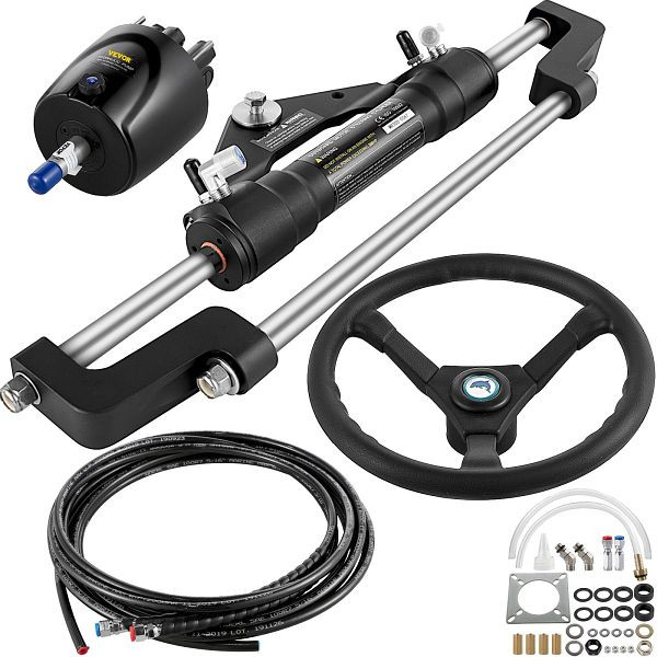 VEVOR Hydraulisches Bootslenkset, 300 PS, Steuerpumpe, mit 14 Fuß hydraulischem Lenkschlauch für Bootslenksystem, YYDJHK6400A-3TJ14V0
