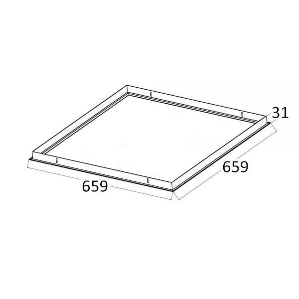 ISOLED Einbaurahmen weiß RAL 9016 für LED Panel 625x625, 114613
