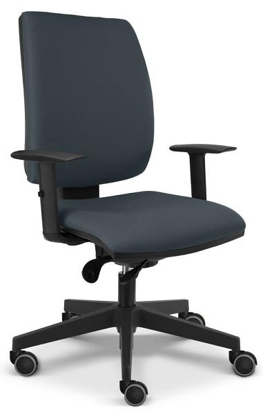 Deskin XXL-Bürostuhl DELTA 1030, Fußkreuz Polyamid schwarz, Bezug Stoff BN, Farbe grau, 361521