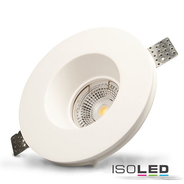 ISOLED Gips-Einbaustrahler GU5.3, rund, rückversetzt, weiß, 112076
