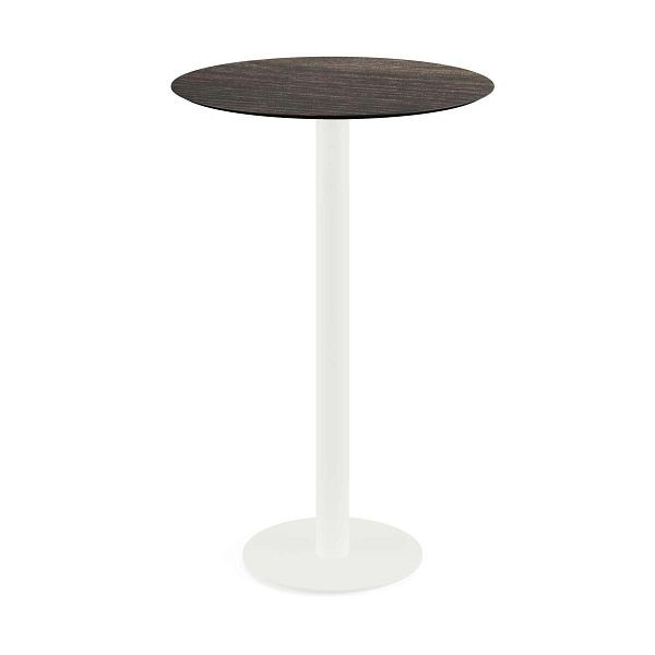 Feros Urban Stehtisch Weiß gestell + Riverwashed Wood HPL Ø70 cm, 130051470