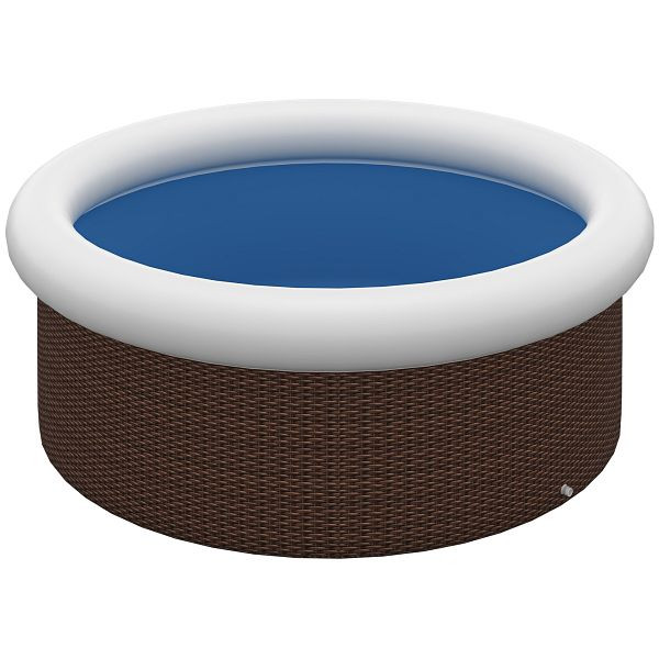 Outsunny Aufblasbarer Pool, für 5 Personen, schneller Aufbau, robustes Material, braun, Ø300 x 76H cm, 848-059V00BN