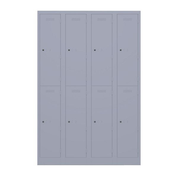 Bisley Garderobenschrank Primary Locker, 4 Abteile, je 2 Fächer, 656 lilac, PL3050Q2656