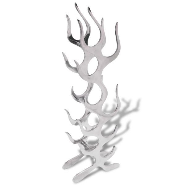 vidaXL Weinregal Flammenform Aluminium Silber 9 Flaschen, 243502