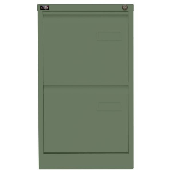 Bisley LIGHT Hängeregistraturschrank LIGHT, einbahnig, 2 HR-Schubladen, 623 olivgrün, IPCCA12623