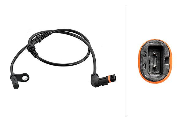 HELLA Sensor, Raddrehzahl, 2-polig, Kabel: 630mm, 6PU 230 048-241