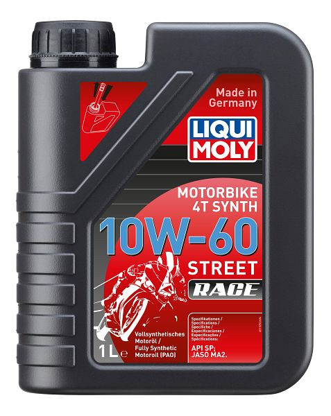 LIQUI MOLY Motoröl Motorbike 4T Synth 10W-60 Street Race, Kanister Kunststoff, VE: 1 Liter, 1525