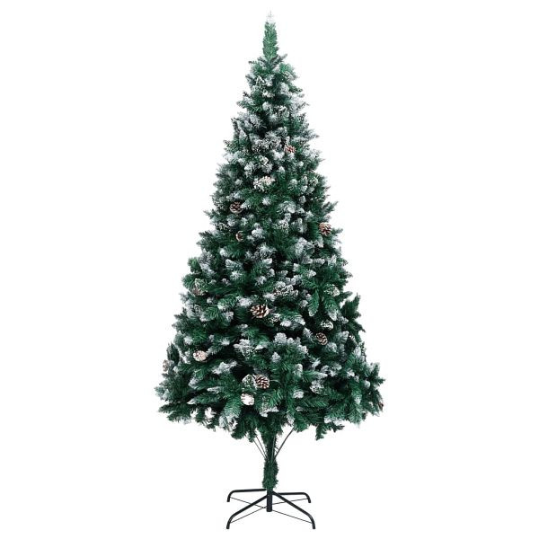 vidaXL Künstlicher Weihnachtsbaum mit Zapfen und Schnee 210 cm, 321017