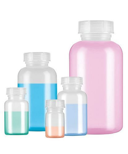 DENIOS Weithalsflaschen aus LDPE, rund, natur-transparent, 100 ml, VE: 30 Stück, 281974