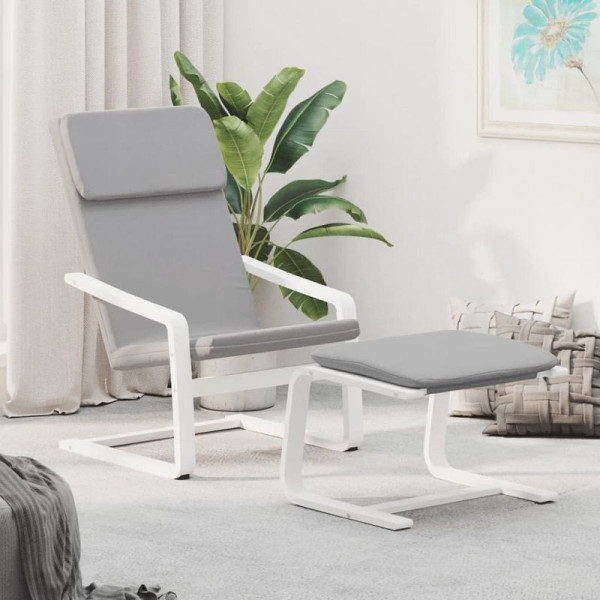 vidaXL Relaxsessel mit Hocker Hellgrau Stoff, 3154415